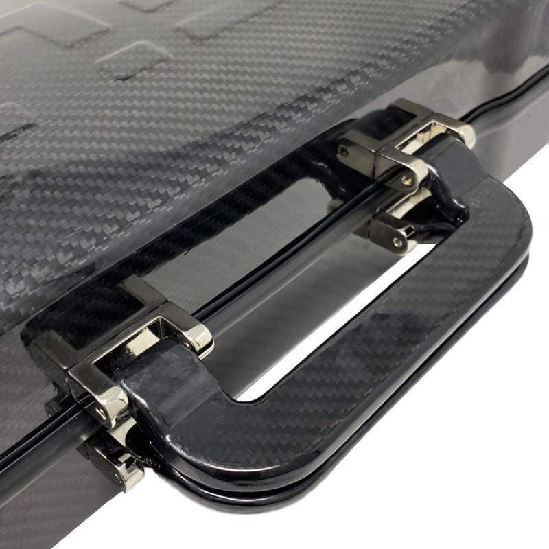 Castellani carbon fiber shotgun case with carbon fiber magnetic handles.